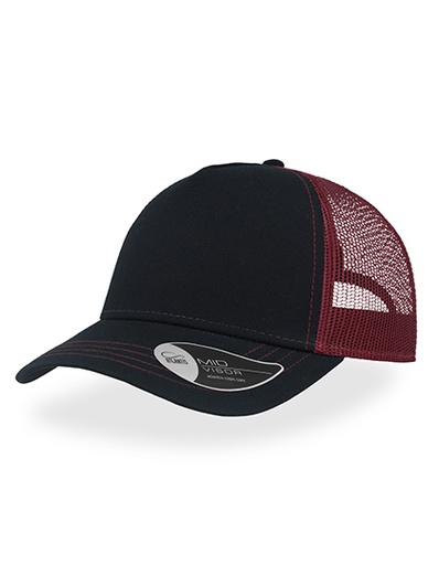 [AT527-1000298181] 5-panelowa czapka z daszkiem unisex z siateczką, Atlantis Atlantis Headwear - Navy & Burgundy